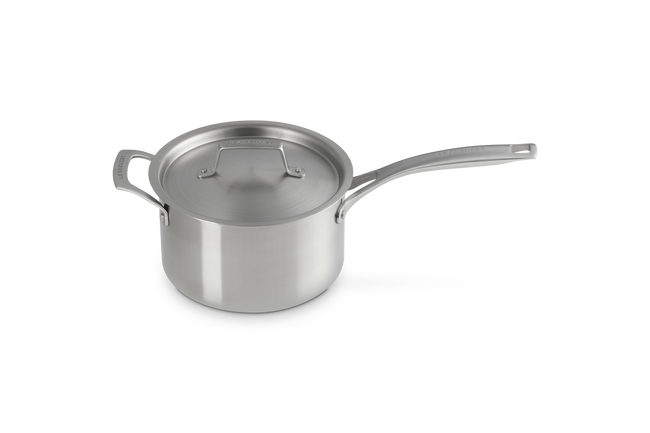 Essential 3-ply Stainless Steel 18cm Saucepan with Helper Handle and Lid image number 4